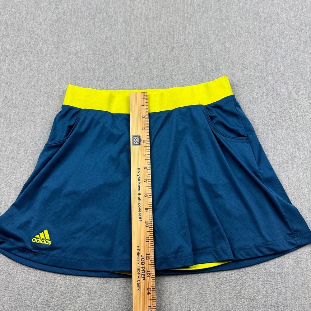 Adidas Skirt Skort Girls Youth XL‎ Blue Green Club Tennis Climalite Steel Shock